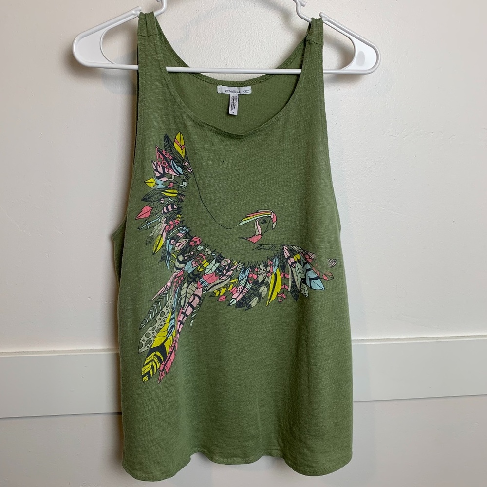 O'Neill Green Bird Tank Top